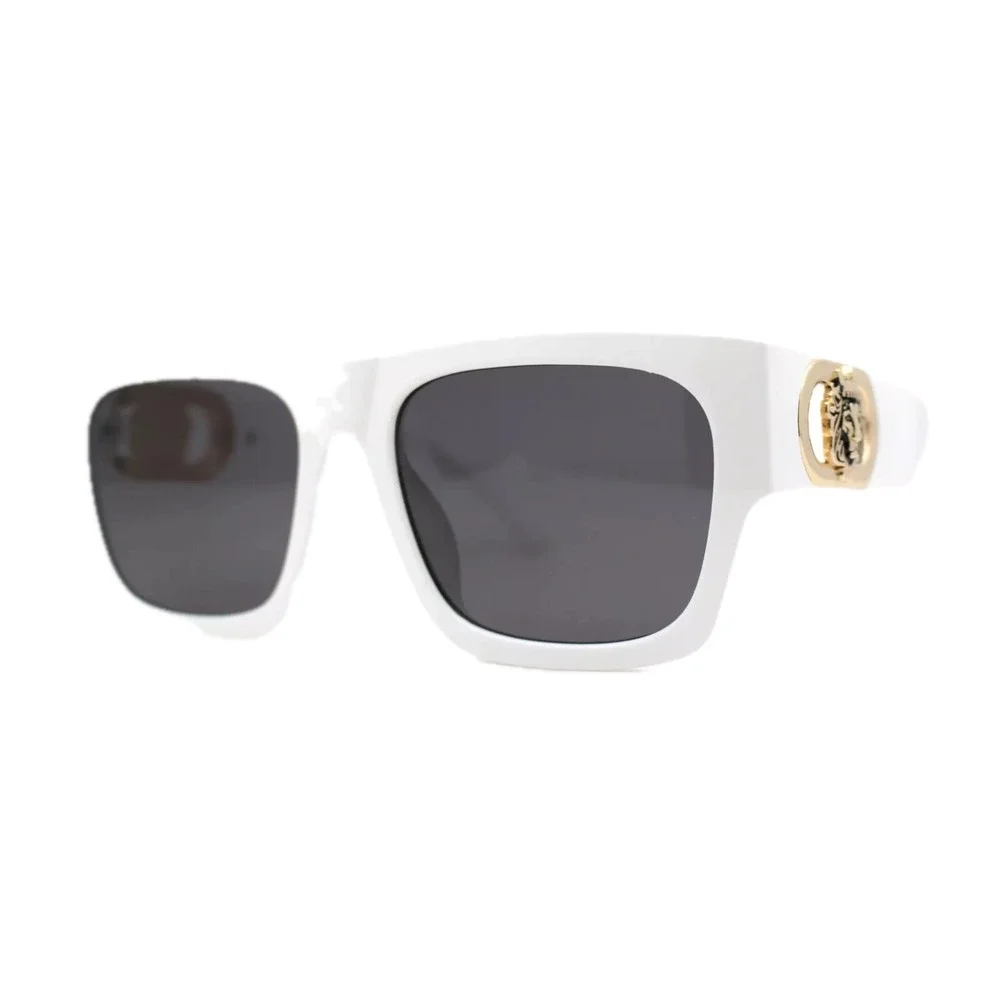 Luxury Designer Sunglasses Women White Square Shades Eyewear‎ Bold Modern Lentes